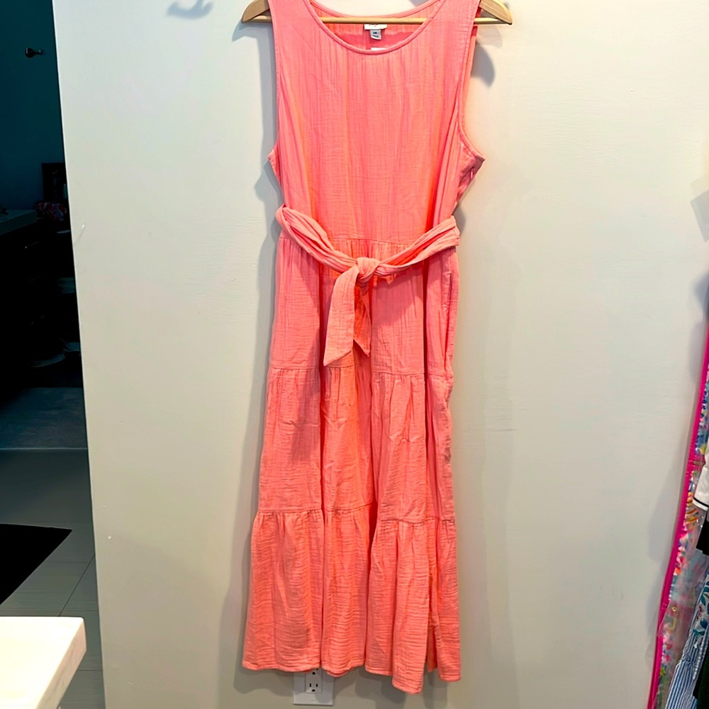 J Crew Tiered Cotton Dress - full length